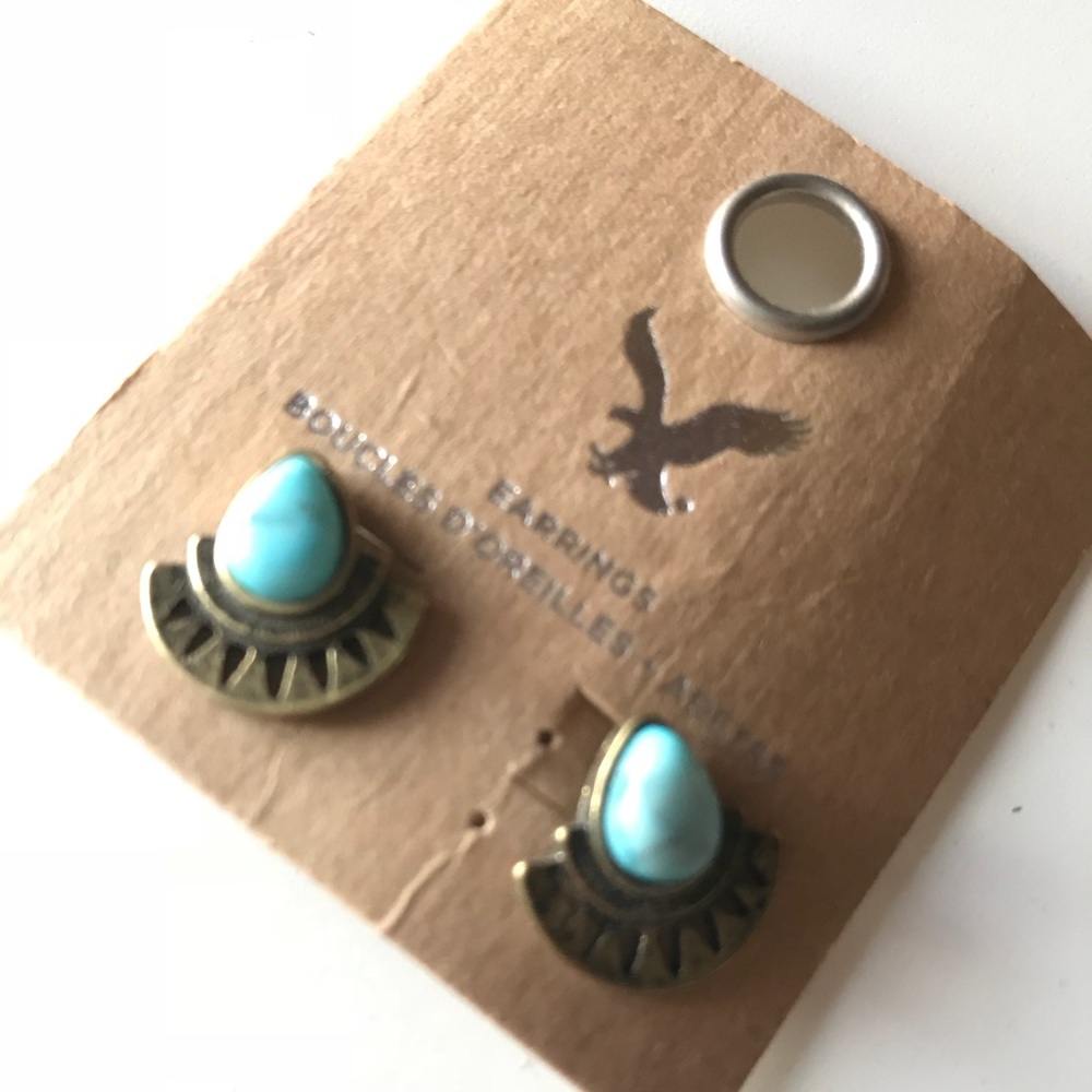 Turquoise statement studs